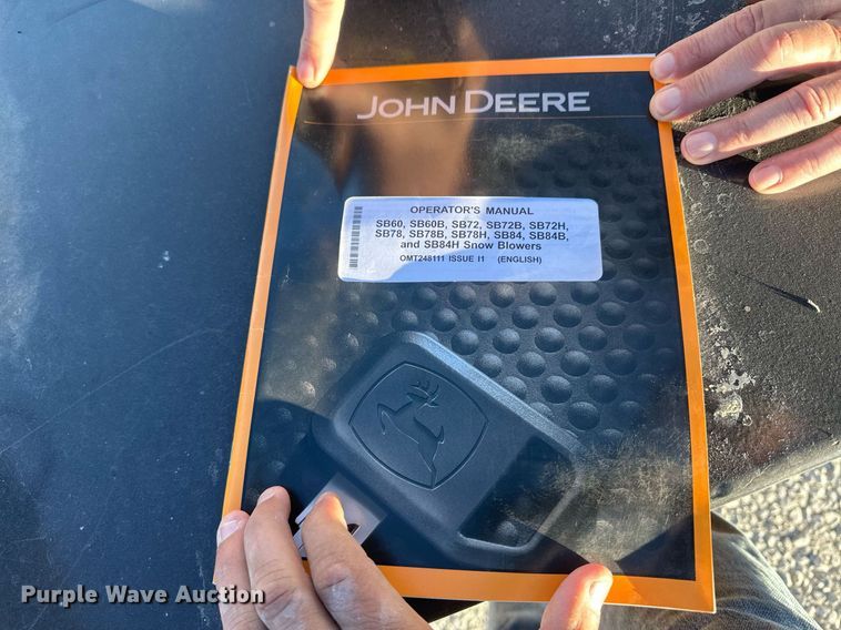 image for item IU9047 John Deere SB84H  skid steer snow blower