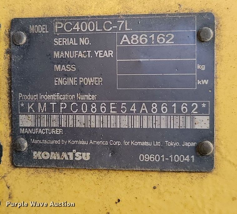 image for item JG9768 2004 Komatsu PC400LC-7L excavator