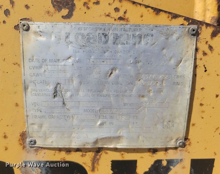 image for item JG9774 1998 Load King 503/4DD  lowboy equipment trailer