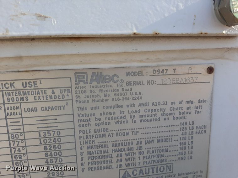 image for item KD9221 1999 Ford F800  digger derrick truck