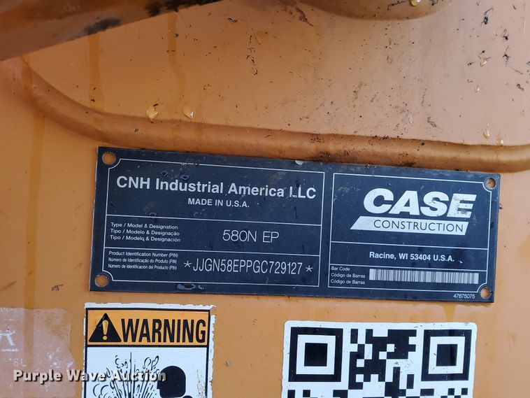 image for item LU9793 2016 Case 580N EP  backhoe