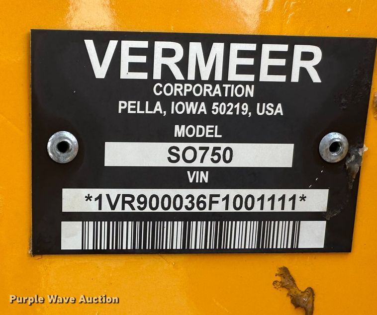 image for item LV9064 2015 Vermeer RTX 750  trencher