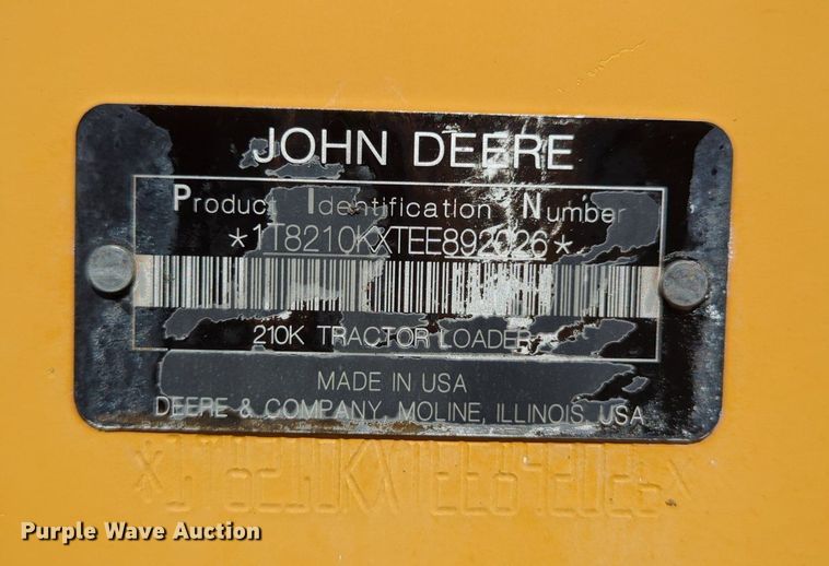 image for item LY9442 2014 John Deere 210K  landscape tractor