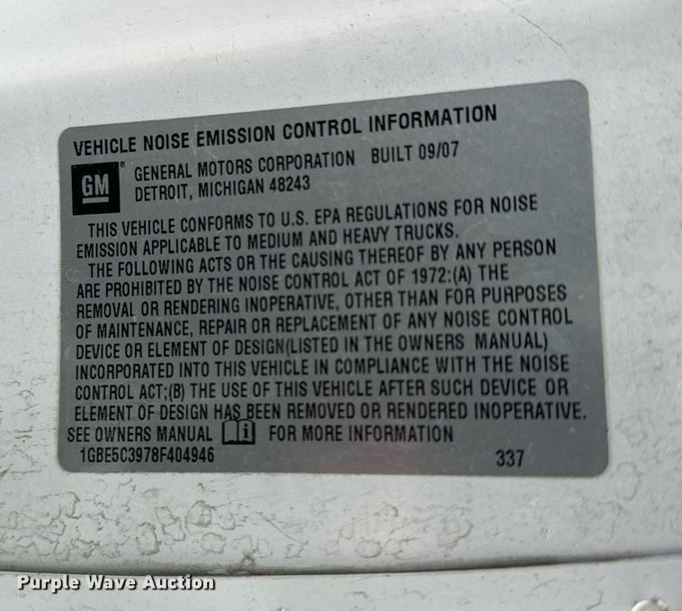 image for item MQ9477 2008 Chevrolet C5500  dump truck