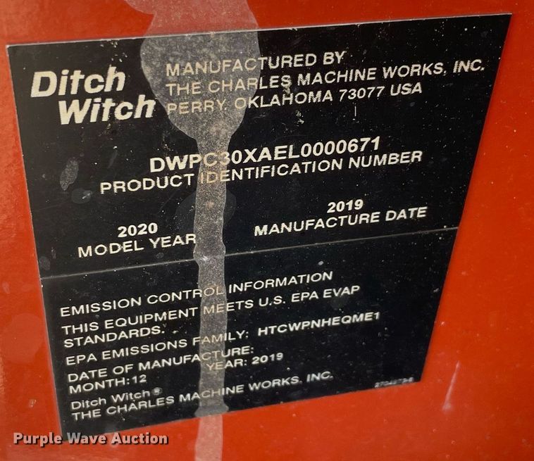 image for item NA9554 2020 Ditch Witch C30X  trencher