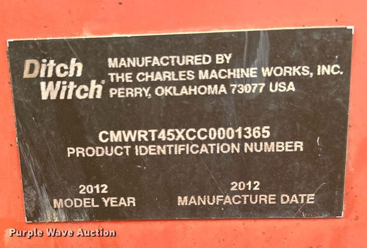 image for item NA9555 2012 Ditch Witch RT45  trencher