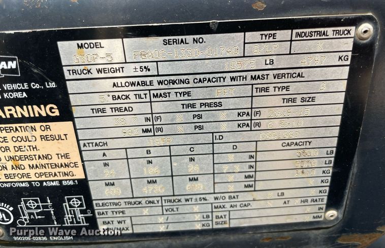 image for item NA9556 Doosan G30P-5  forklift