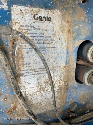 image for item NA9566 2016 Genie GS-1930  scissor lift