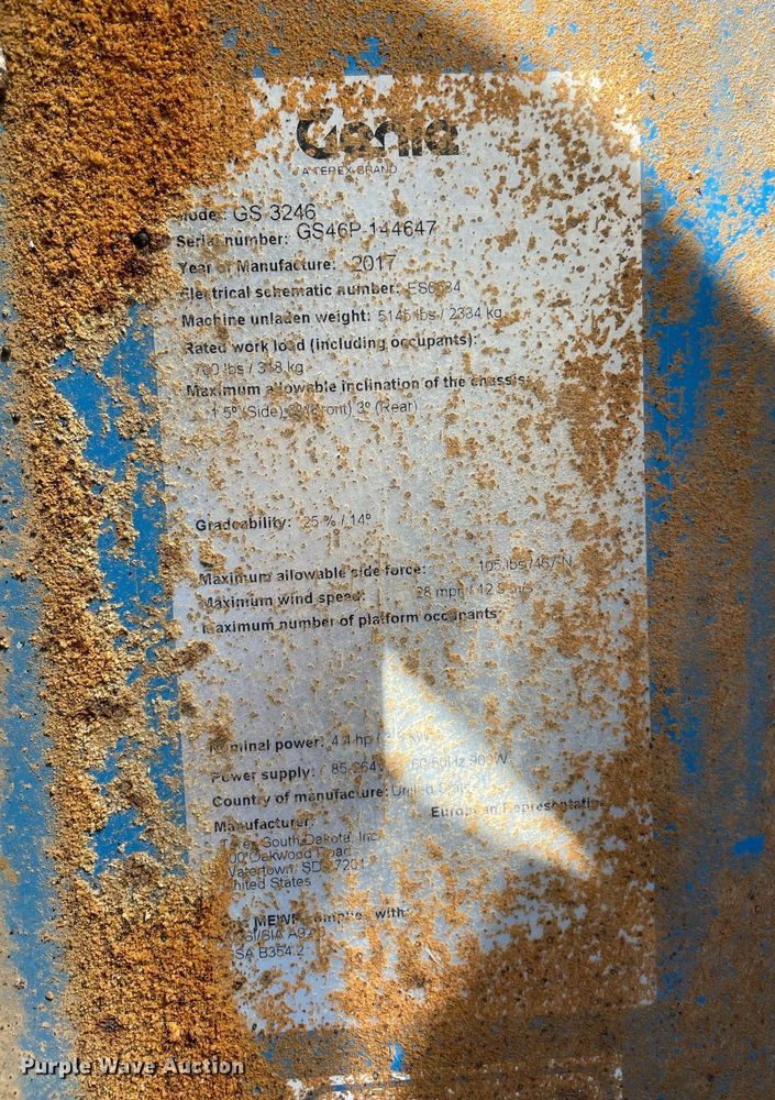 image for item NA9577 2017 Genie GS-3246  scissor lift