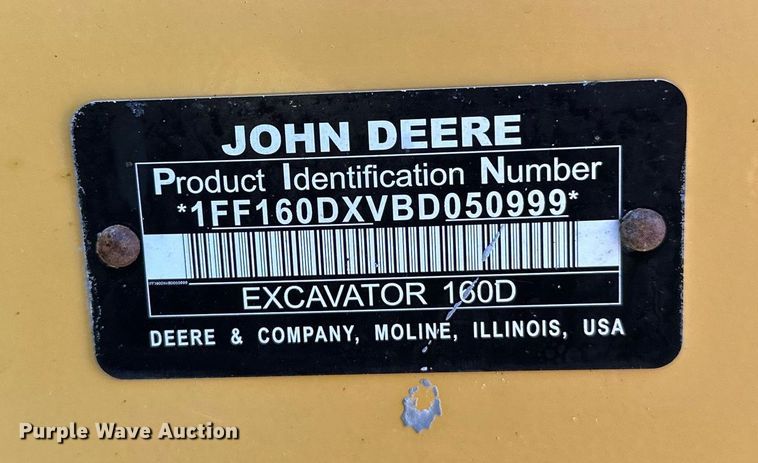 image for item NQ9344 2012 John Deere 160D LC  excavator