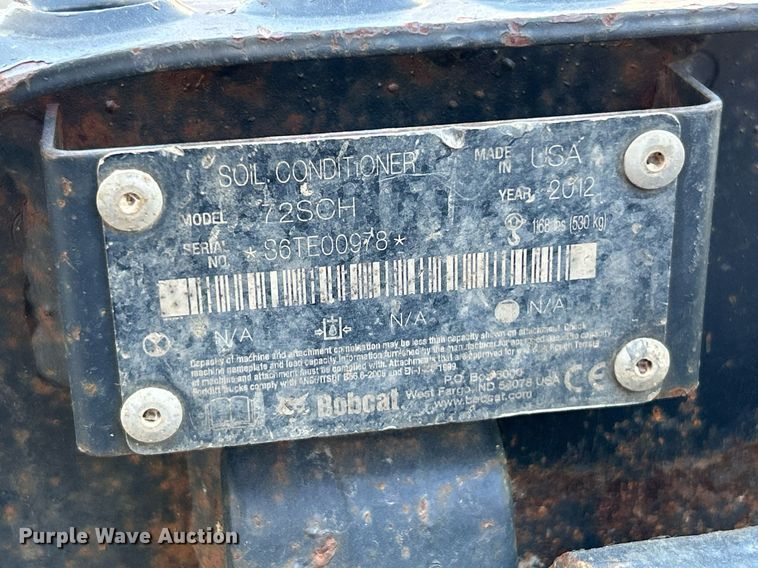 image for item NQ9926 2012 Bobcat 72SCH  skid steer soil conditioner