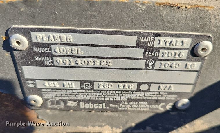 image for item NT9997 2016 Bobcat  40PSL cold planer