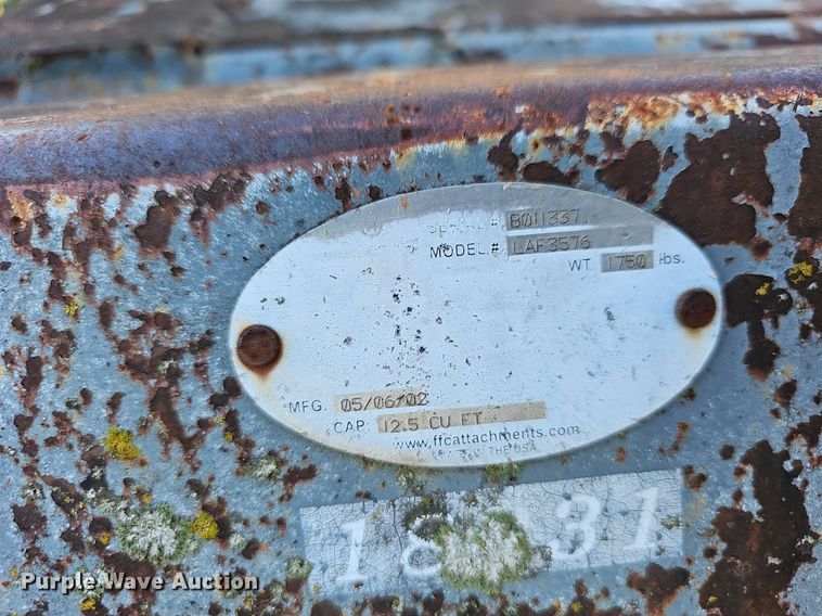 image for item NT9998 2002 FFC LAF3576 skid steer landscape rake