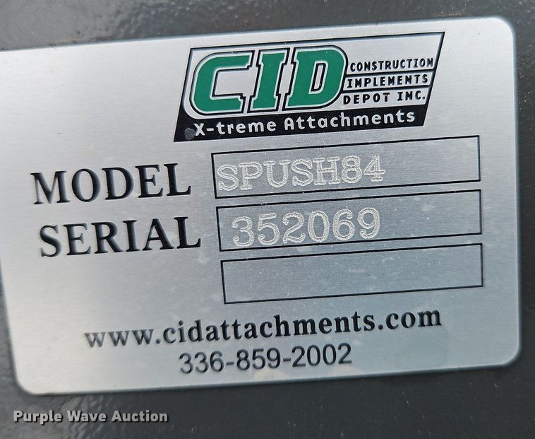 image for item NZ9034 CID SPUSH84  84" W skid steer snow pusher