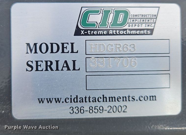 image for item NZ9035 CID HDGR63  63" W skid steer grapple bucket