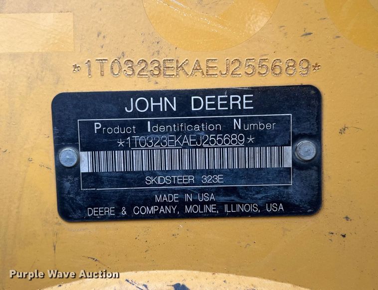 image for item OA9006 2014 John Deere 323E tracked skid steer loader