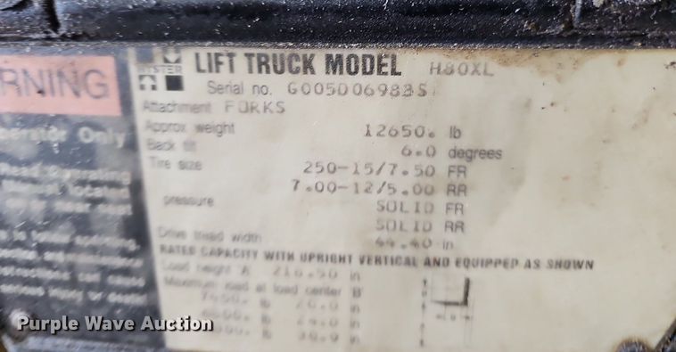 image for item OG9499 Hyster H80XL2  forklift