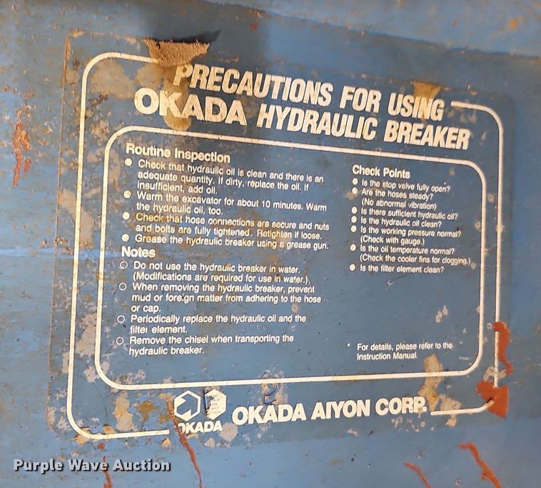 image for item OG9502 Okada OKB319  hydraulic breaker