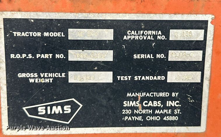 image for item OK9001 1974 Allis-Chalmers 840  wheel loader