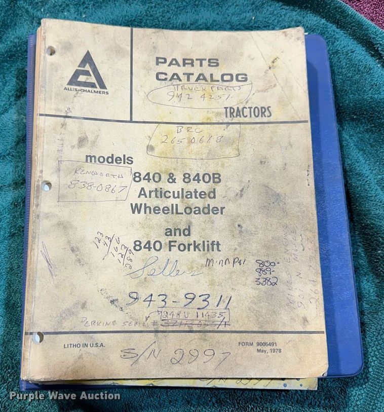 image for item OK9001 1974 Allis-Chalmers 840  wheel loader