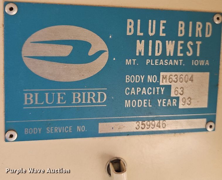 image for item DP2445 1993 Blue Bird TC2000  school bus