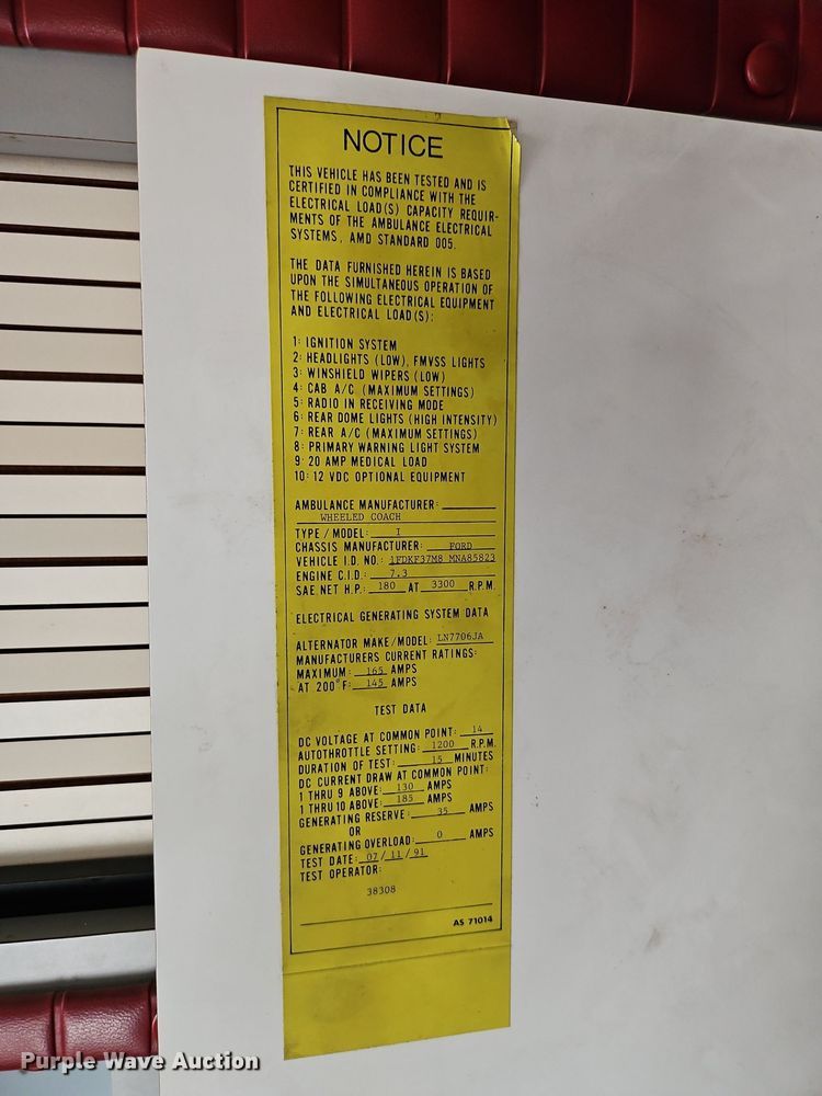 image for item DP2448 1991 Ford F350 XL  ambulance