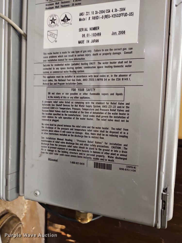 image for item DP2521 (2) Rinnai R85 instant hot water heaters