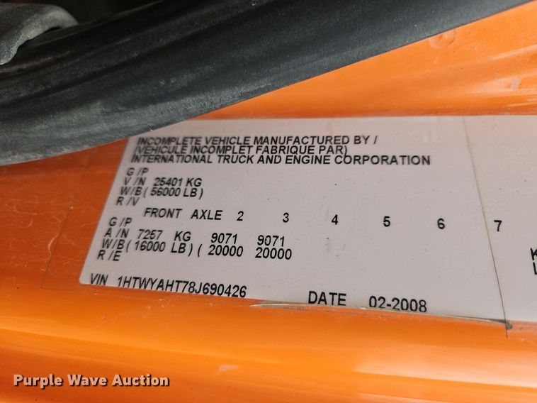 image for item DP6168 2008 International WorkStar 7600  dump truck