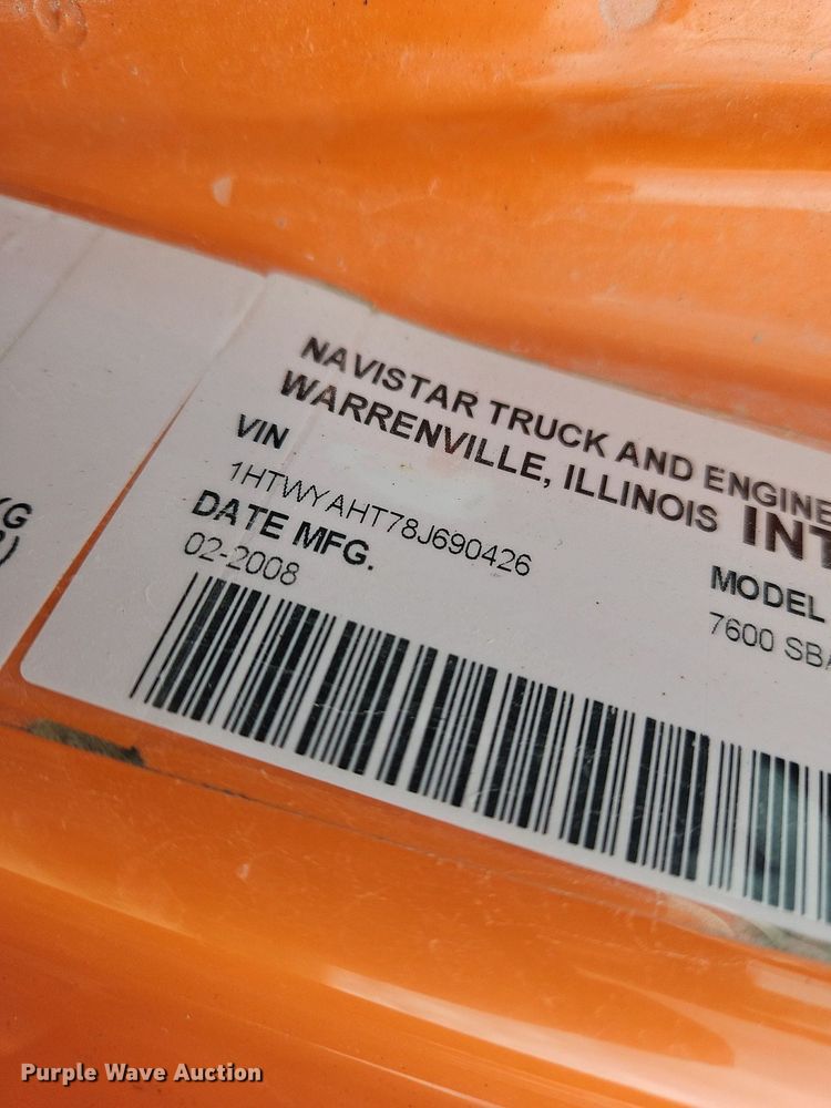 image for item DP6168 2008 International WorkStar 7600  dump truck