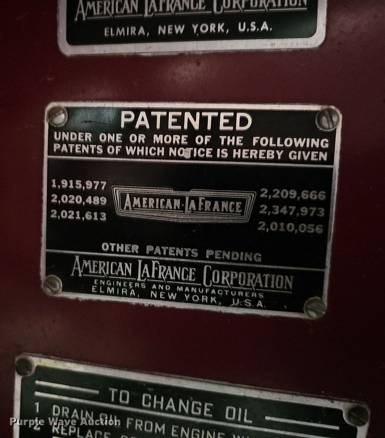 image for item DS5652 1962 American LaFrance  pumper fire truck