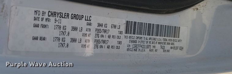 image for item JG9758 2012 Dodge Ram 1500  Quad Cab pickup truck