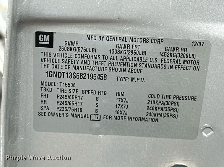 image for item KT9284 2008 Chevrolet TrailBlazer LS  SUV