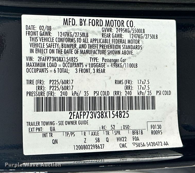 image for item KT9286 2008 Ford Crown Victoria