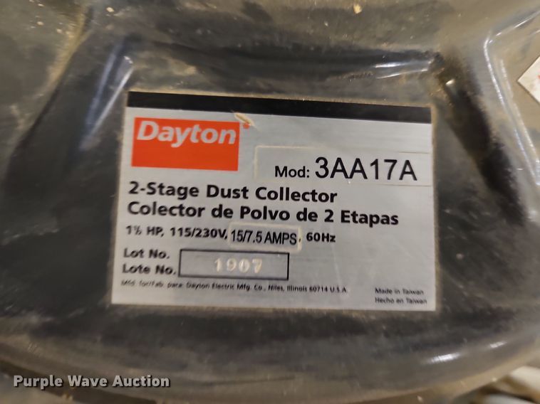 image for item LM9253 Dayton 3AA17A  two stage dust collector