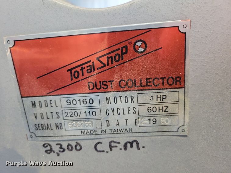 image for item LO9868 1990 Total shop 90160  dust collector