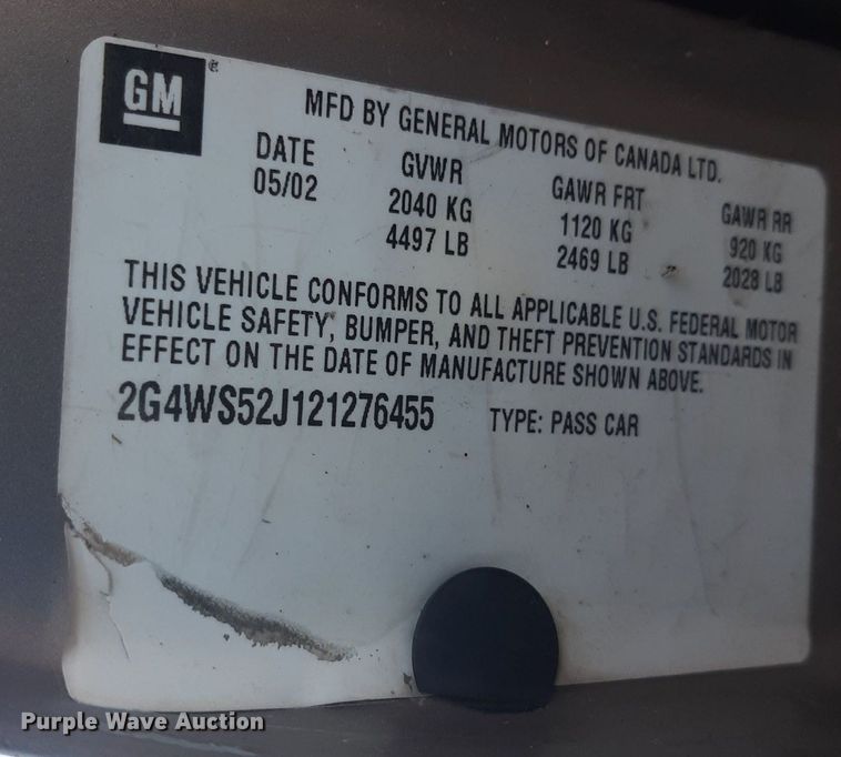 image for item LR9761 2002 Buick Century