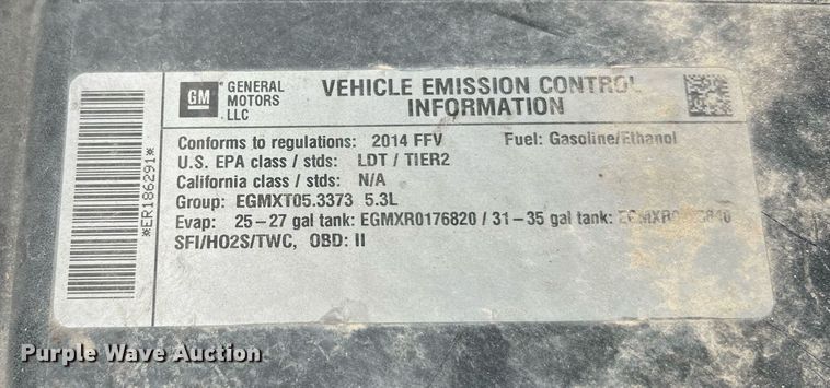 image for item LU9804 2014 Chevrolet Tahoe Police  SUV