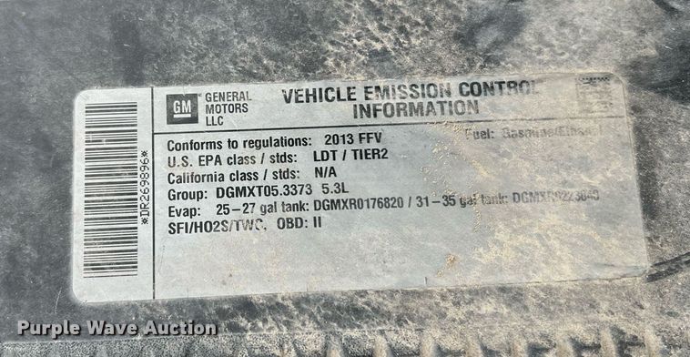 image for item LU9806 2013 Chevrolet Tahoe Police  SUV