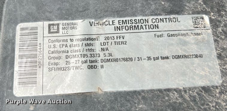 image for item LU9809 2013 Chevrolet Tahoe Police  SUV