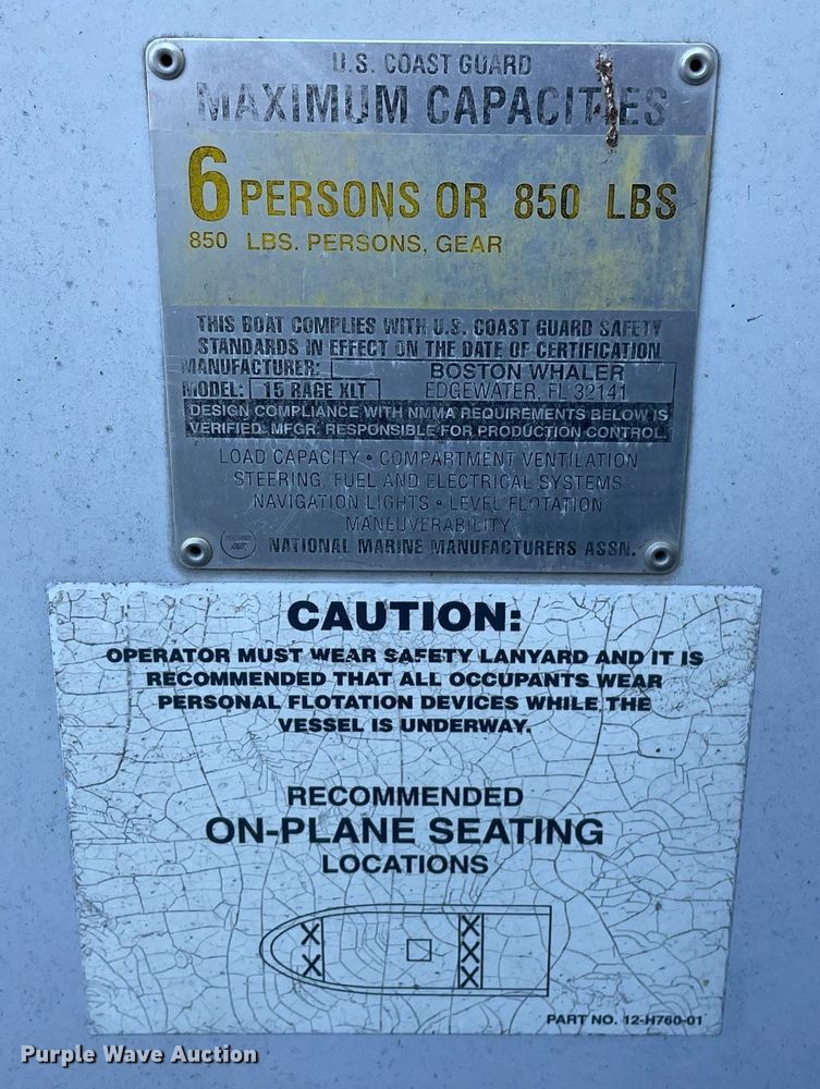 image for item LY9779 Boston Whaler Rage 15  boat