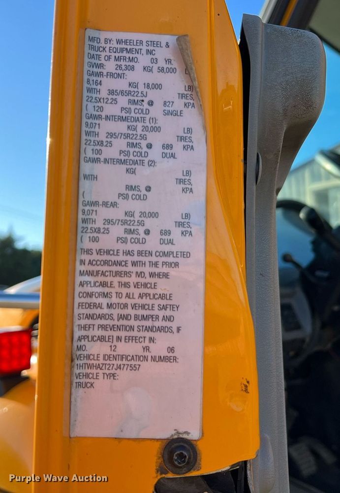 image for item NI9041 2007 International 7400  dump truck