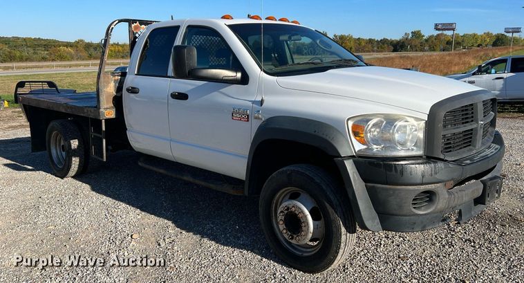 image for item NI9043 2009 Dodge Ram 5500HD  Quad Cab flatbed truck