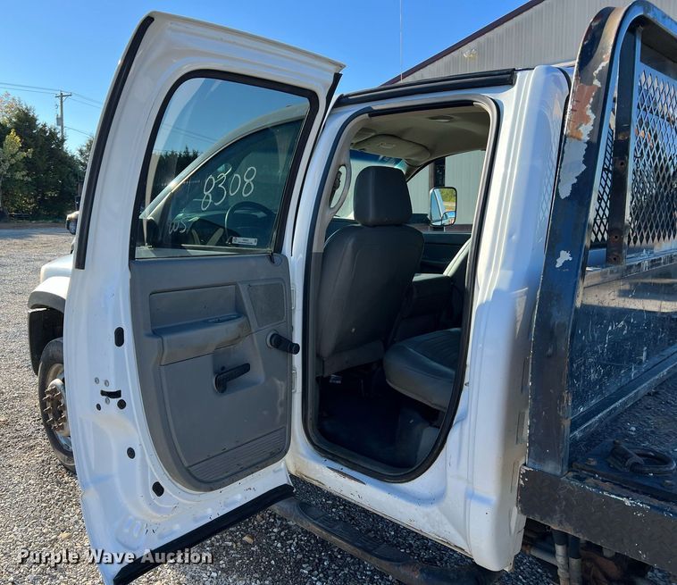 image for item NI9043 2009 Dodge Ram 5500HD  Quad Cab flatbed truck