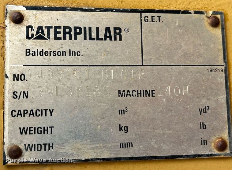 image for item NI9061 2005 Caterpillar 12H  VHP motor grader