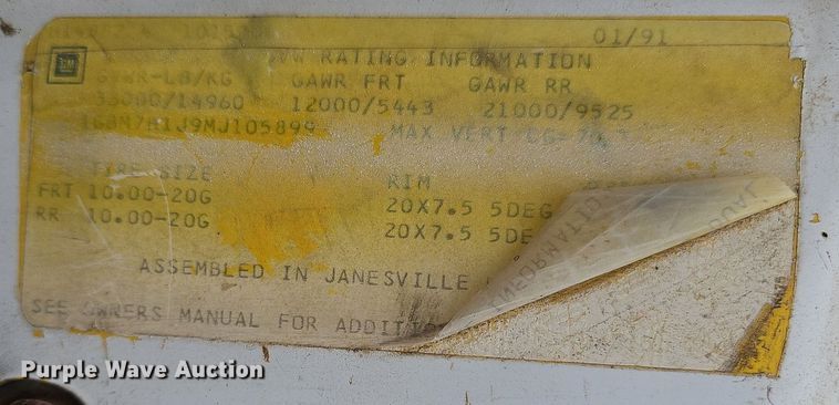 image for item NJ9897 1991  Chevrolet Kodiak  digger derrick truck