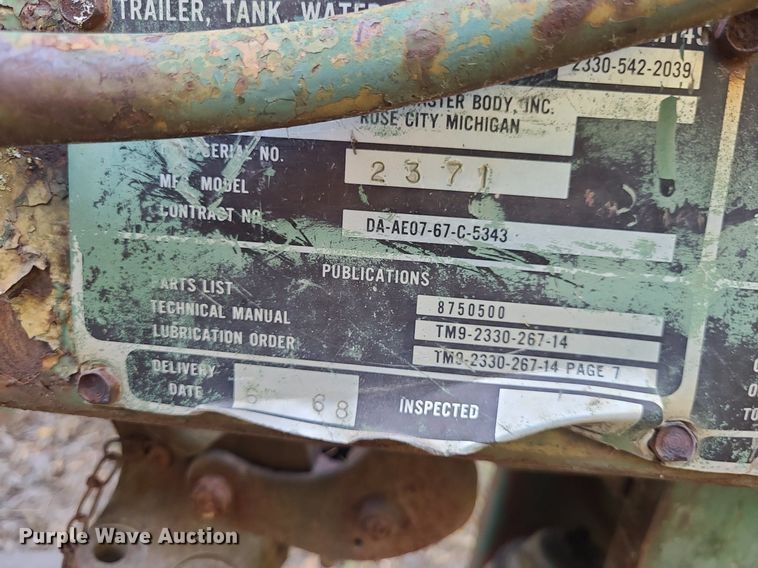 image for item NJ9972 1968  tank trailer