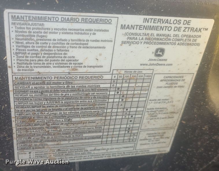 image for item NJ9994 2013 John Deere Z950R  ZTR lawn mower