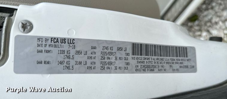 image for item NO9323 2018 Dodge Grand Caravan