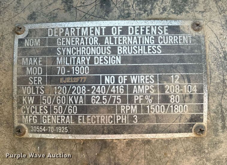 image for item NQ9431 1974 Fermont MEP-006A  generator