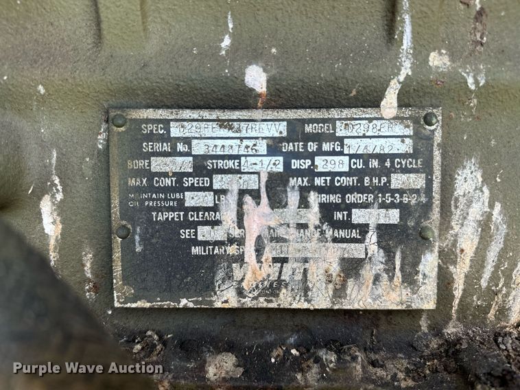 image for item NQ9432 1982 Libby Welding MEP-005A  generator